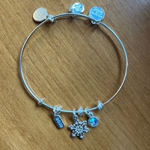 Alex and Ani Snowflake trio charm bracelet.